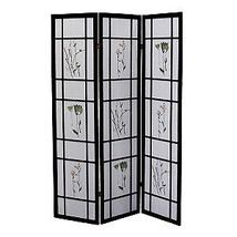 Ore Furniture R5441 3 Panel Shoji Screen - Black - £99.24 GBP