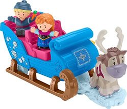 Little People Disney Frozen Toddler Toy Kristoffs Sleigh Vehicle and Anna Figur - £15.86 GBP