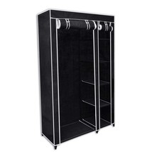 Folding Wardrobe Black 110x45x175 cm - £28.94 GBP