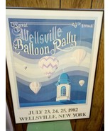 RARE 1982 Wellsville Balloon Rally Poster Thomas O&#39;Grady 6th Anniversary  - $171.67 CAD