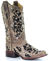 Corral Women&#39;s Sequin Inlay Western Boots - Square Toe - £192.75 GBP