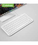 Mini Wired Silent Keyboard Round Button Ergonomics Gaming - $38.51