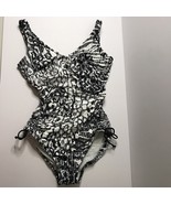 Fantasie One Piece Swimsuit Black &amp; White Underwire US 34D Scrunched Sides - $59.39