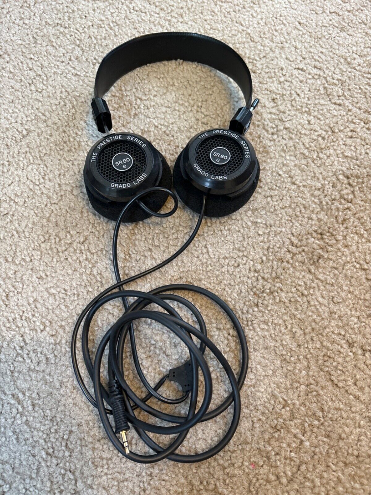 Grado Labs The Prestige Series SR80-e Black Headphones Tested Works Great (AA5)  			