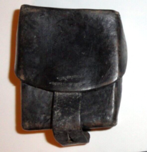 Small Vintage Black Leather Pouch Duty Belt Loop Cigarette - £12.22 GBP