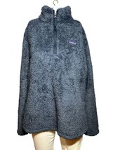 Patagonia Pull over Women&#39;s Large Blue Deep Pile Fleece Sweater Outdoor - AC - £24.77 GBP