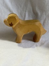 Artisan Wooden Dog Primitive Style Carved Dollhouse Miniature Vintage - £15.62 GBP