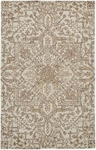 2&#39; X 3&#39; Ivory And Brown Wool Floral Tufted Handmade Stain Resistant Area... - $1,792.44 MXN