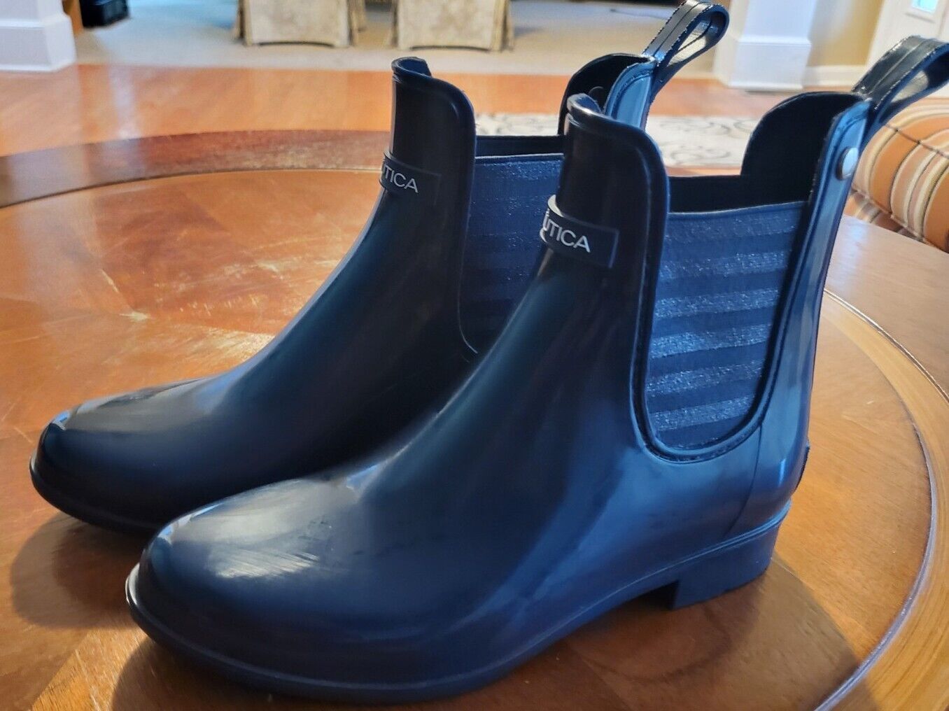 NAUTICA Women s Ankle Rain Boots Blue Size 6 Good Used Condition