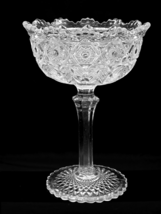 Antique CAMBRIDGE 7.5&quot; Open Compote INVERTED FEATHER Candy Trinket Dish ... - $25.40 CAD