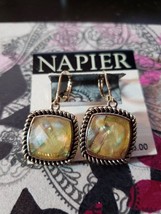 Vintage Napier Square Dangle Earrings - Nickle Safe - New/Never Worn - £12.50 GBP