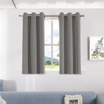 Aquazolax Bedroom Blackout Curtains And Drapes - Solid Thermal, Inch, Grey - £28.31 GBP