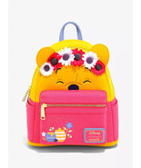Disney Loungefly Winnie the Pooh Yellow/Pink Floral Crown Mini Backpack NWT - $159.00 CAD