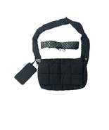 Crossbody Quilted Puffer Shoulder Bag/tote-Black  - $18.52