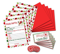 Letter To Santa Writing Kit 5Pack Fill In The Blank 5X7 Cards Envelopes ... - $23.78