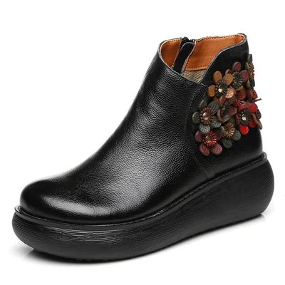  Autumn Women&#39;s Leather Platform Shoes Wees Lady High Heel Shoes Woman Pumps Han - £241.06 GBP