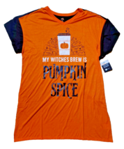 Women&#39;s Pumpkin Spice Halloween Night Sleep Shirt Polyester Large New W Tags - £10.43 GBP