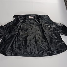 LJYH Jacket Women's Faux Leather Pleated Elbow T11-12 Black Full Zip Pockets image 10