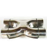 Exhaust Stamped X Pipe 2.50" Dia Dual Inlet to 2.50" Dia Dual Outlets Polished S - $45.50