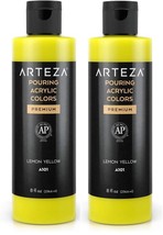 (2) Arteza Acrylic Pouring Paint, 8 oz (236 ml), A101 Lemon Yellow, High-Flow Ac - £15.81 GBP