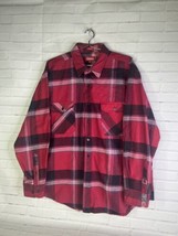 Coleman Mens XL Red Black Plaid Thick Flannel Long Sleeve Button Front U... - £19.06 GBP