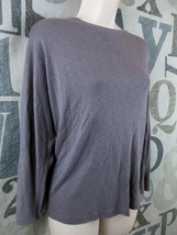 Saint Tropez West Gun Metal Gray Long Sleeve Knit Top Women XL Cotton Blend - £11.09 GBP