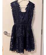Self-Portrait Navy Lace Mini Dress UK 8 US 4 - $93.10