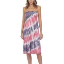 Raviya Tube Dress Cover-Up Tie Dye Ruffle Smocked Pink Purple M - £15.36 GBP