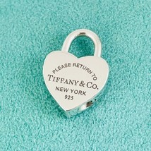 Return to Tiffany &amp; Co New York Heart Padlock Lock Charm Pendant - £235.12 GBP