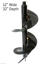 12" Earth Auger Bit For One-Man Post Hole Digger 32" Depth 3/4" Female Drive - £103.03 GBP