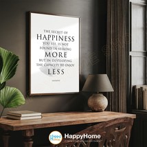 The secret of Happiness Socrates Quote Motivational Inspirational Wall Art Decor - £18.71 GBP+