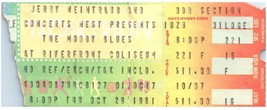 Vintage The Moody Blues Ticket Stumpf Oktober 29 1981 Cincinnati Riverfront - $49.48