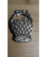 Vintage Gorham Silver Cat in basket  Holiday Ornament no ribbon - €20,63 EUR