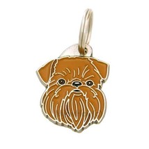 Dog name ID Tag, Brussels griffon, Engraved, Personalized, Handmade - £16.27 GBP+