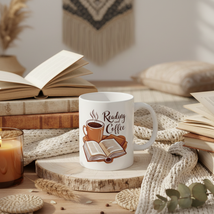 Reading Coffee Mug Aesthetic Bookish Gift for Book Lover Ceramic Cup Boh... - $24.93
