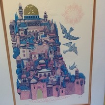 Amram Ebgi Signed CITY OF DAVID Orig Litho Embossed Judaica Ltd Ed 205/950 COA - £158.26 GBP