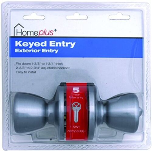 Homeplus+ Knob Door Lock Entry Tulip Satin Chrome - $27.99