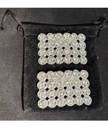 Vintage Rhinestone Shoe Clips Silver Tone Rectangle 2 1/4&quot; x 1 1/2&quot; - $20.33 CAD