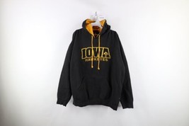 Vintage 90s Mens XL Distressed Spell Out University of Iowa Hoodie Sweatshirt - £43.48 GBP