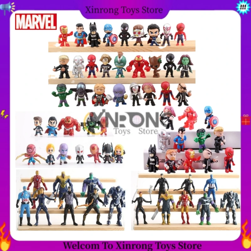 8-12-26 Pcs/set Cute Animel Marvel Avengers Q Cute Super Heros Spiderman Ironman - £15.79 GBP+