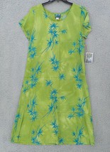 Hawaiian Moon Women&#39;s Sheath Dress SZ L Green Shades Batik Floral Pullov... - $21.99