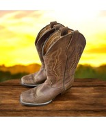 caballo dorado Brown Leather Western Cowboy boots 25 7.5 Medium Heel - $48.02