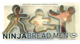 Fred Ninjabread Men Cookie Cutters Set of 3 Different Pose ABS Plastic in Box - £13.87 GBP