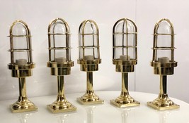 Post Mounted Bulkhead Nautical Style Alley Way Brass New Light 5 Pcs - $492.53