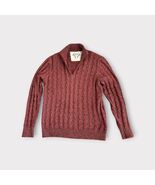 Cabelas Outfitter Series Cable Knit Zip Wool Sweater Aran Fisherman King... - $37.62