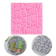 New Chocolate Baking Bakeware Kitchen Rock Stone Fondant Wall Silicone Mould 3D  - £8.45 GBP
