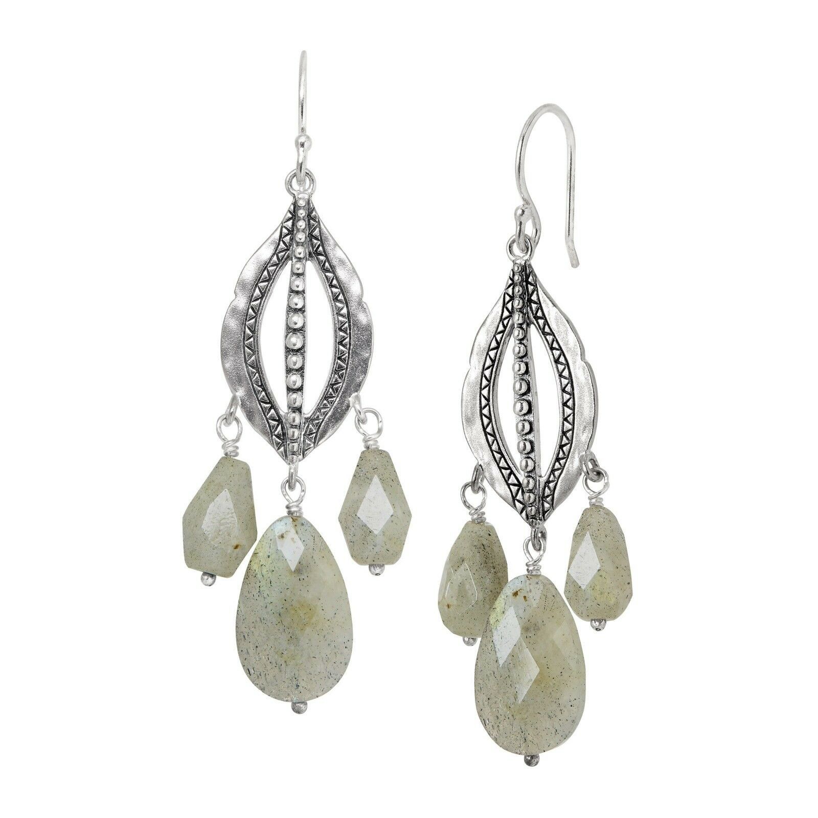 Flora Sterling Silver and Labradorite Drop Earrings For Women Gorgeous Earrings - $114.34