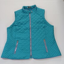 Back in the Saddle Women's 1X Turquoise Quilted Riding Vest Fleece Lined Pockets image 14