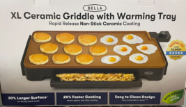 XL Ceramic Griddle with Warming Tray by Bella - £27.31 GBP