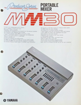 Yamaha Producer Series MM30 Mixer Original Color Brochure, 1982 Printed ... - $39.59